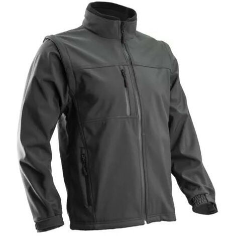 Veste Yang 2 en 1 grise Softshell manches amovibles taille L Coverguard