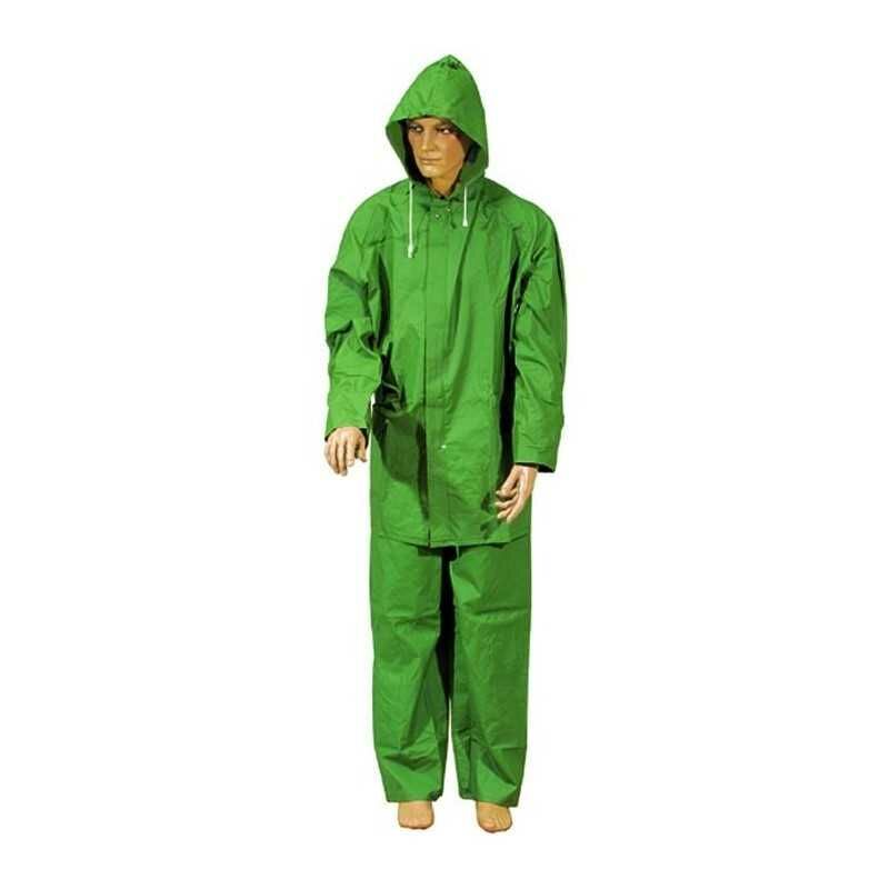 Veste/Pantalon Imperméable 100% PVC Vert Taille L