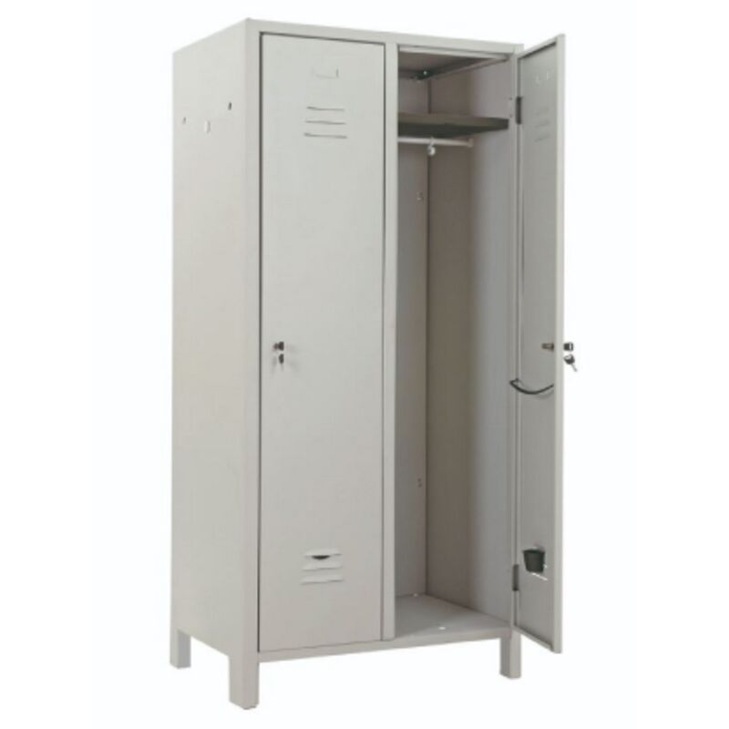 Prometal – Vestiaire 2 places en tôle peinte – Dimensions 68 x 34 x 179 cm – Fermeture avec serrure – Rangement sécurisé