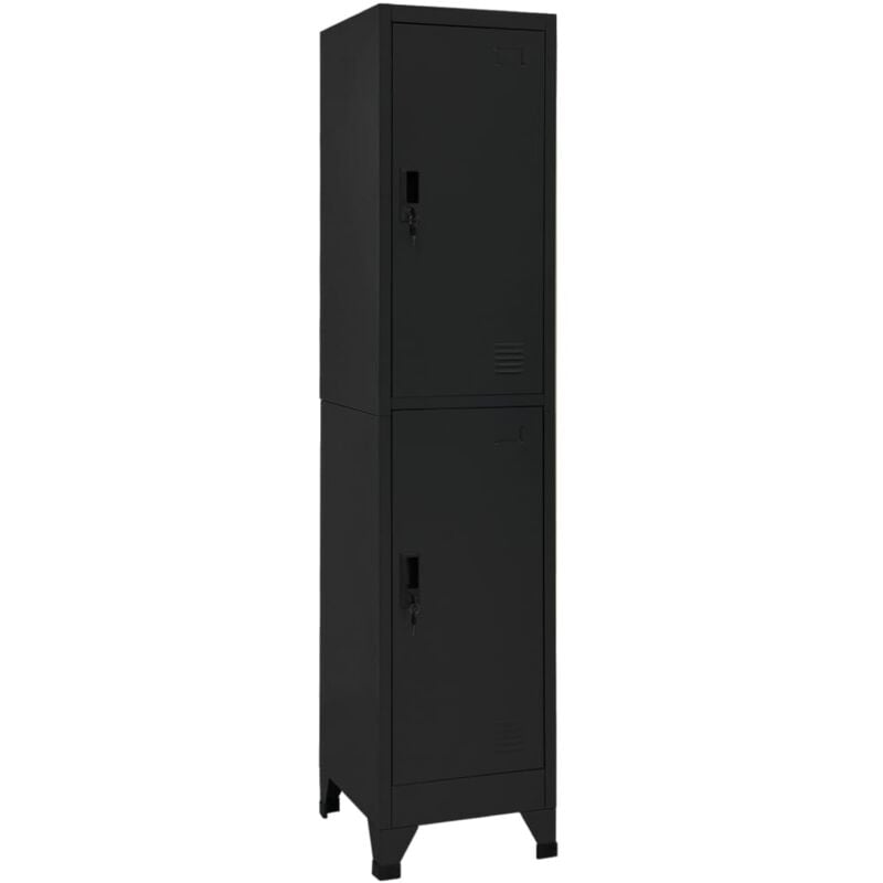 Armoire à casiers Noir 38x45x180 cm Acier