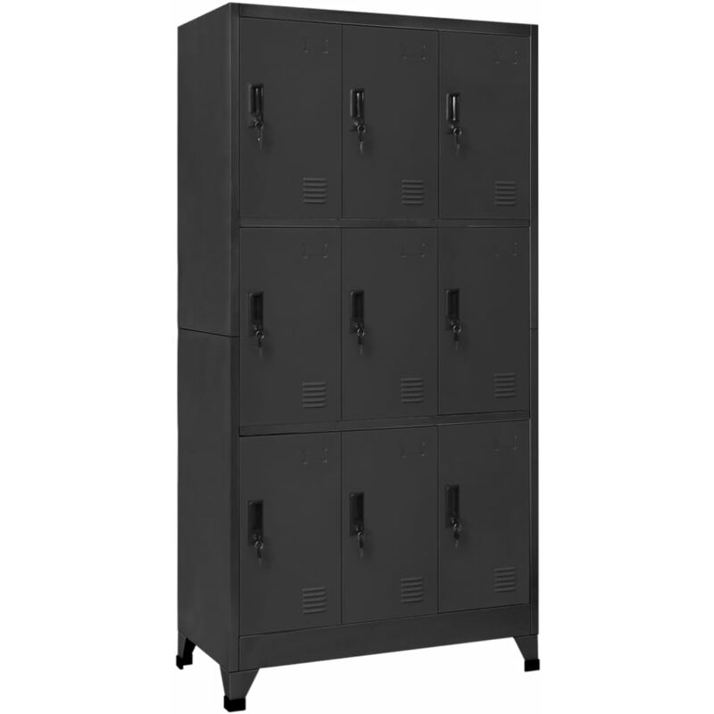 Armoire en acier 9 compartiments avec touches 90x45x180cm différentes couleurs Couleur : Anthracite