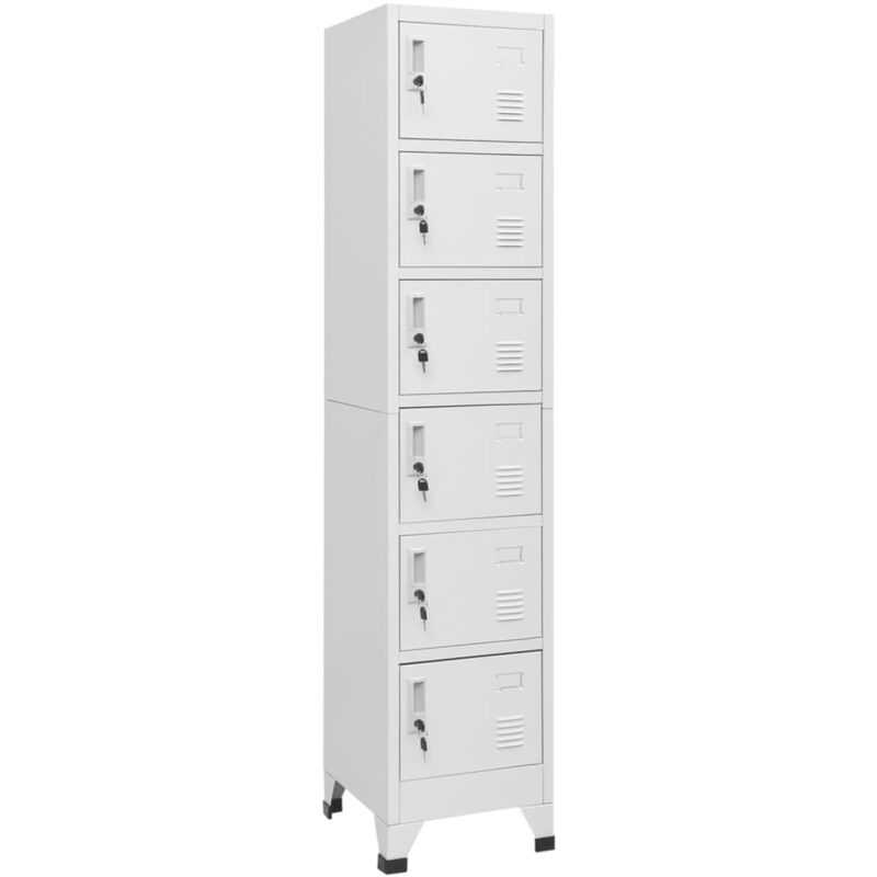 Vidaxl - Armoire à casiers Gris clair 38x40x180 cm Acier Gris
