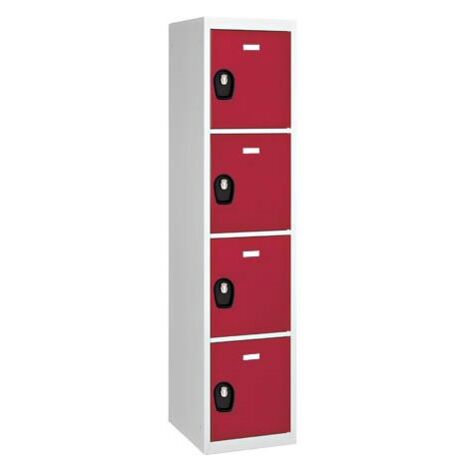 Vestiaire Colonne 4 cases - Elément départ - rouge - Maxiburo