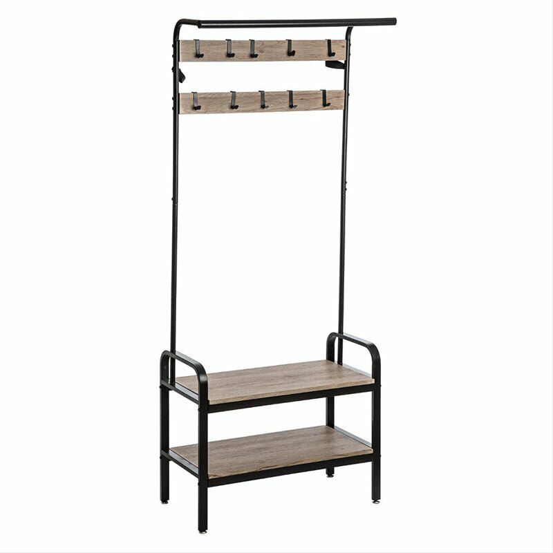 Silumen - Vestiaire d'Entrée Bois et Métal 74x34x170 cm