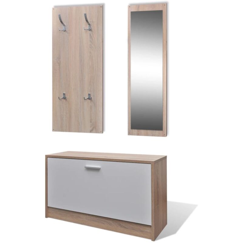 Vidaxl - Armoire à chaussures 3-en-1 Bois Chêne et blanc