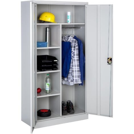 Vestiaire en métal en Acier lâqué époxy avec 2 Portes battantes renforcées 180 x 90 x 40 cm
