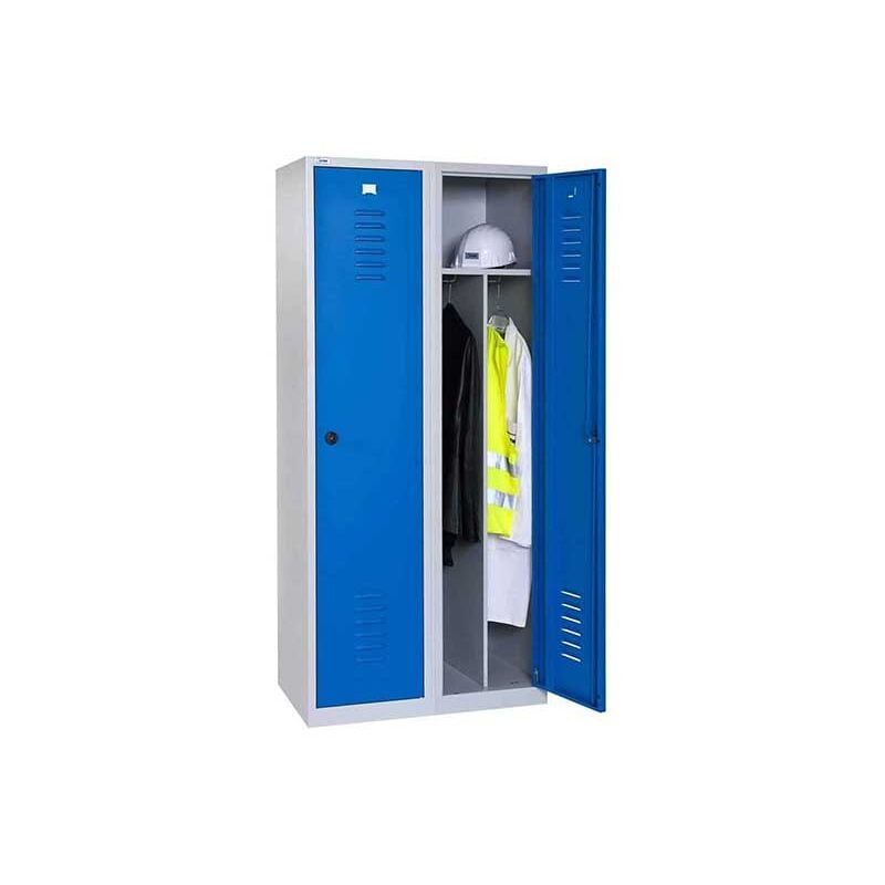 Vestiaire industriel avec séparation - 2 portes - Dim 800x500x1800mm - W030140002