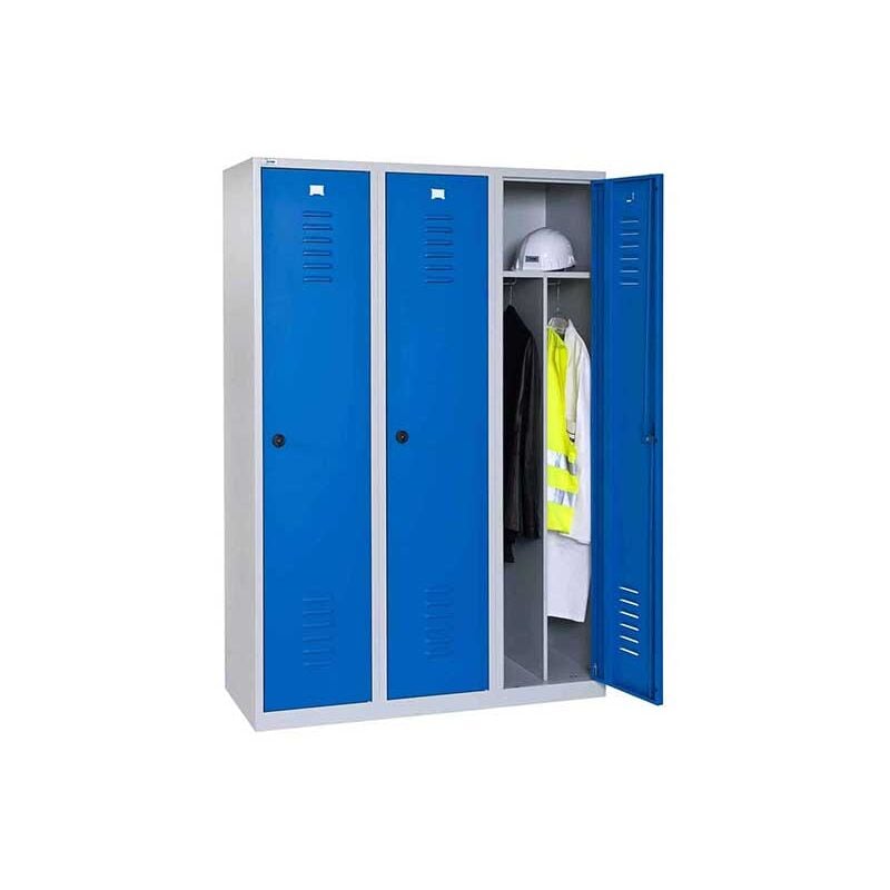 Vestiaire industriel avec séparation - 3 portes - Dim 1200x500x1800mm - W030140003