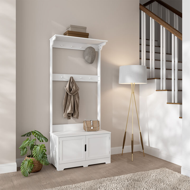 Vestiaire Lysa, Blanc, 80x180cm avec 2 portes Vicco