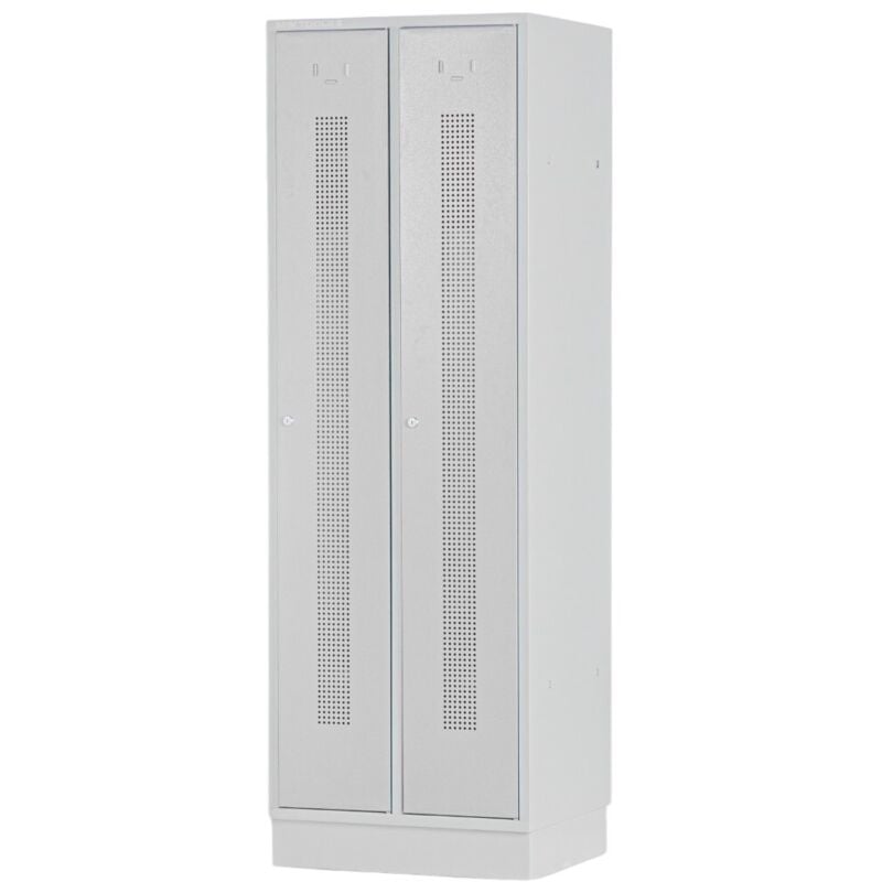 Mw Tools - Vestiaire métallique 2 portes grises perforées KL20G