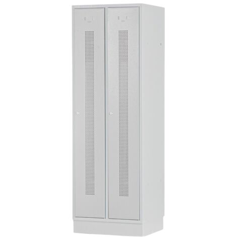 Vestiaire métallique 2 portes grises perforées MW Tools KL20G