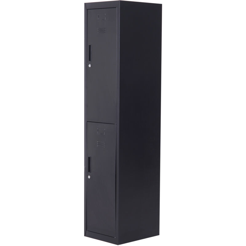 Armoire à casiers métallique - Vinsetto - verrouillable avec 2 clés, 4 étagères - acier laminé à froid - 38 x 46 x 180 cm - noir Armoire à casiers métallique - Vinsetto - verrouillable avec 2 clés, 4 étagères - acier laminé à froid - 38 x 46 x 180 cm - noir