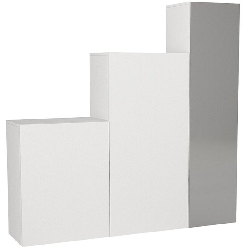 Vente-Unique – Dressing modulable 3 portes avec miroir – Longueur 160 cm – Panneau de particule mélaminé – Charge max 30 kg – Éco-responsable
