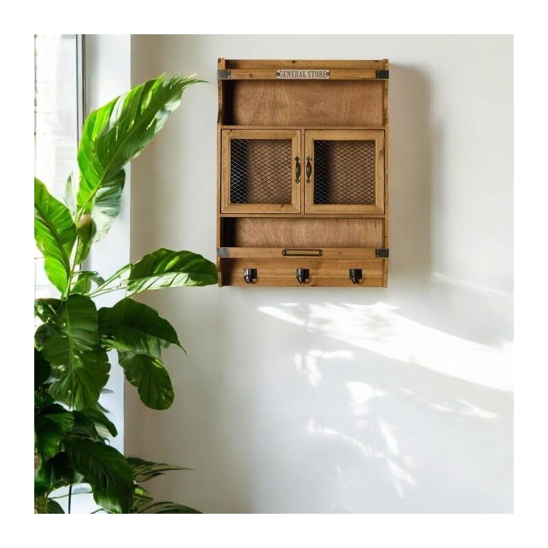 Vestiaire mural vintage 3 crochets 2 portes lamphun