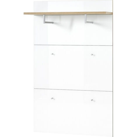 Vestiaire ouvert moderne 89 cm blanc/chêne Omaha