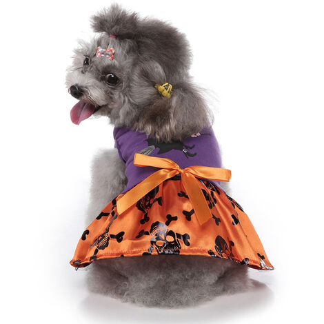 Vestido de calavera de Mago para mascotas, disfraz de Cosplay de fantasma de telaraña de Halloween, conjunto de vestido de princesa de dibujos animados divertidos para perros pequeños y medianos,Wizar