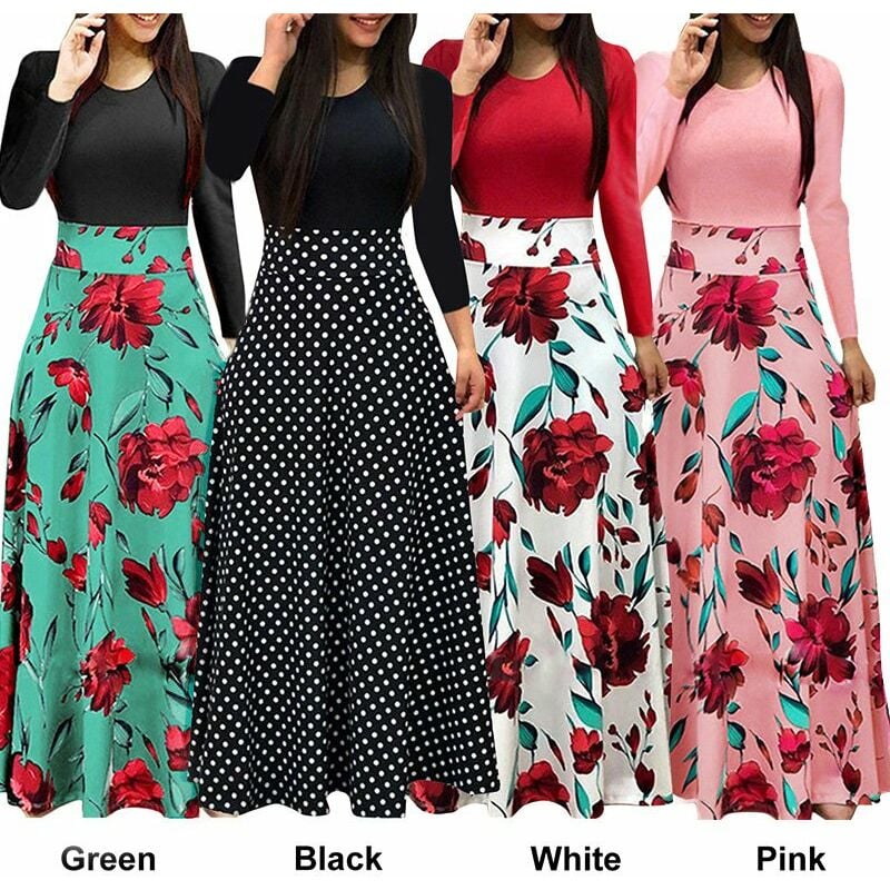 

Vestido floral casual,Rosa, S