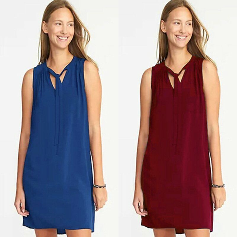 

Vestido maxi de mujer sexy Solido con cuello en V Vendaje sin mangas Vestido de verano Mini vestido de playa Borgona / Azul,Azul, XL
