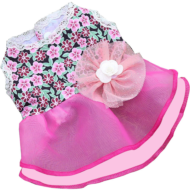 

Vestido para perros Falda para perros Falda floral para perros Vestido elegante de verano para perros pequenos medianos grandes Mascotas, Rosa roja-L