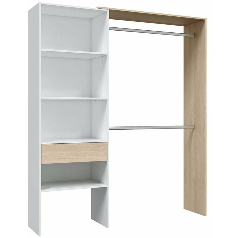 

Vestidor 1 cajon estantes regulabes altura Ropero Infantil 158 cm (ancho) x 187 cm (alto) x 40 cm (fondo)