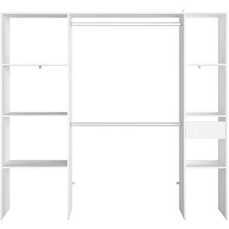Vestidor 6 estantes + 1 cajón + 2 armarios de diseño ELYSEE