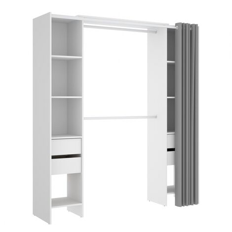 VESTIDOR ABIERTO CAJONES Y CORTINA VESTO - Blanco