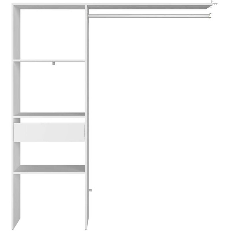 

Elysee: Vestidor blanco 3 estantes + 1 cajón + 1 armario