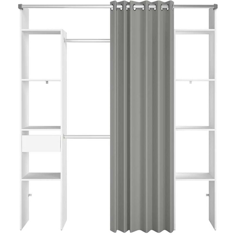 

Concept-usine - Elysee: Vestidor con cortina + 2 armarios + 6 estantes + 1 cajón