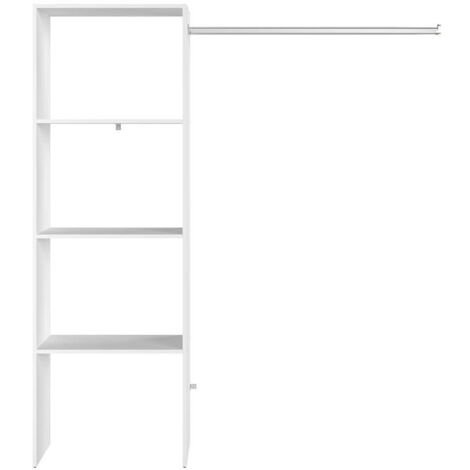 Vestidor de diseño y practico 3 estantes + 1 armario blanco ELYSEE
