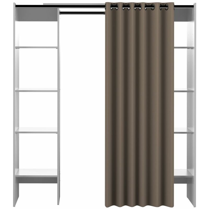 

Vestidor de dos columnas TOM blanco y topo, 185.3 x 50 x 182 - blanco y topo