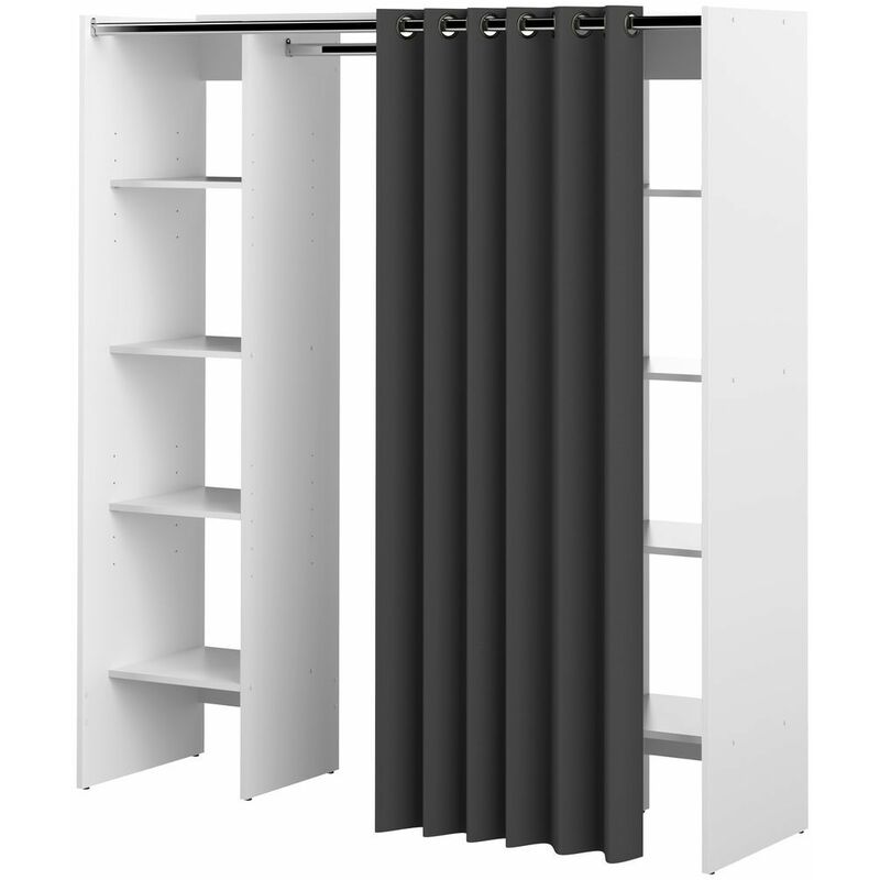 

Vestidor de dos columnas TOM blanco y gris, 185.3 x 50 x 182 - blanco y gris