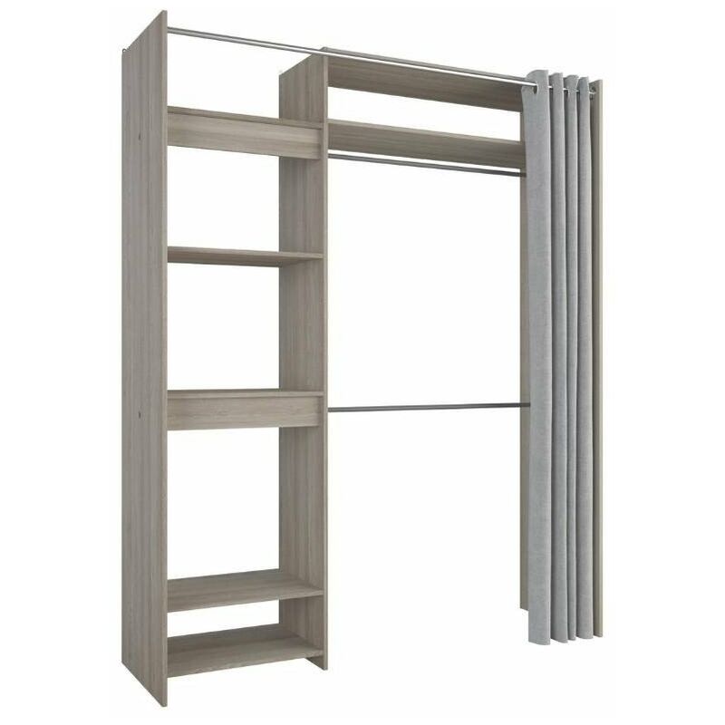 

Vestidor Extensible Odeon Color Roble Shannon Dormitorio Habitación Matrimonio Mueble 209x112-168x50cm