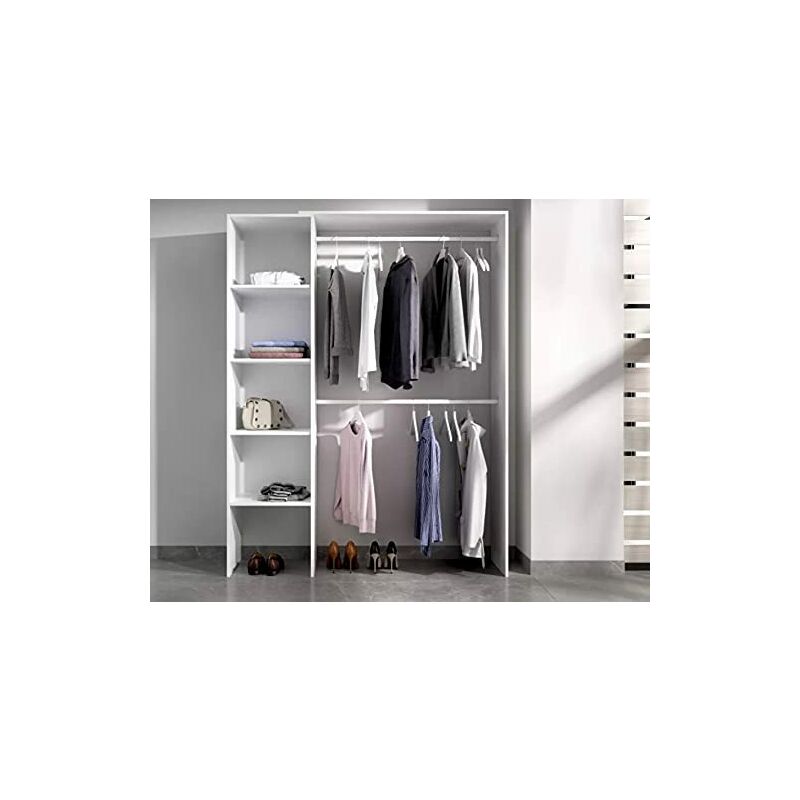 

Vestidor para Dormitorio o Recibidor en color blanco, barra de colgar, medidas: Alto: 187 cm x Fondo: 40 cm x Ancho: 140 cm