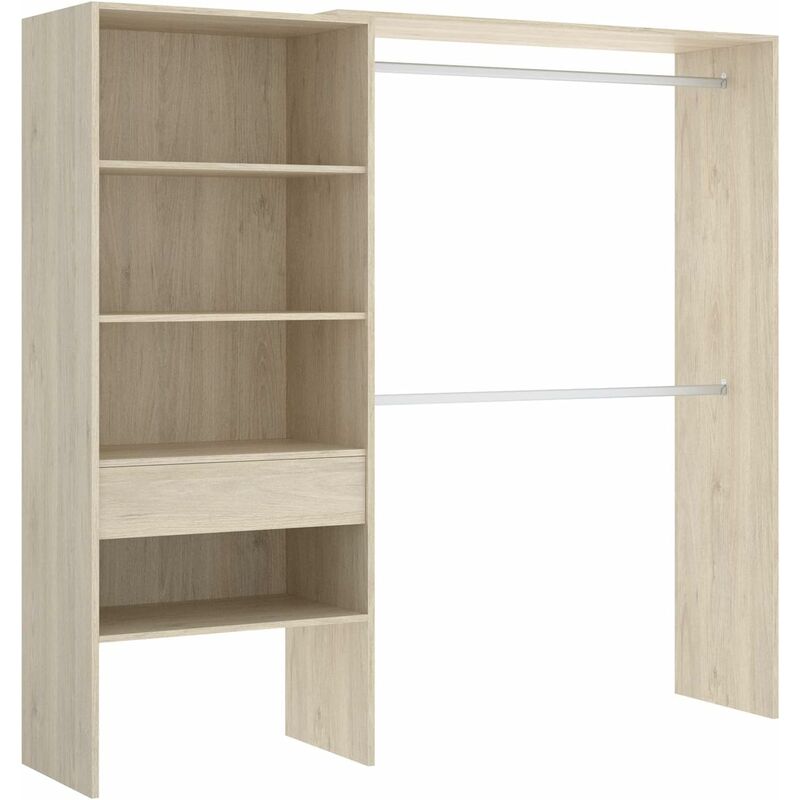 

Vestidor Perchero Natural con tres baldas+ cajon, medidas: Alto: 187 cm x Fondo: 40 cm x Ancho: 160 cm