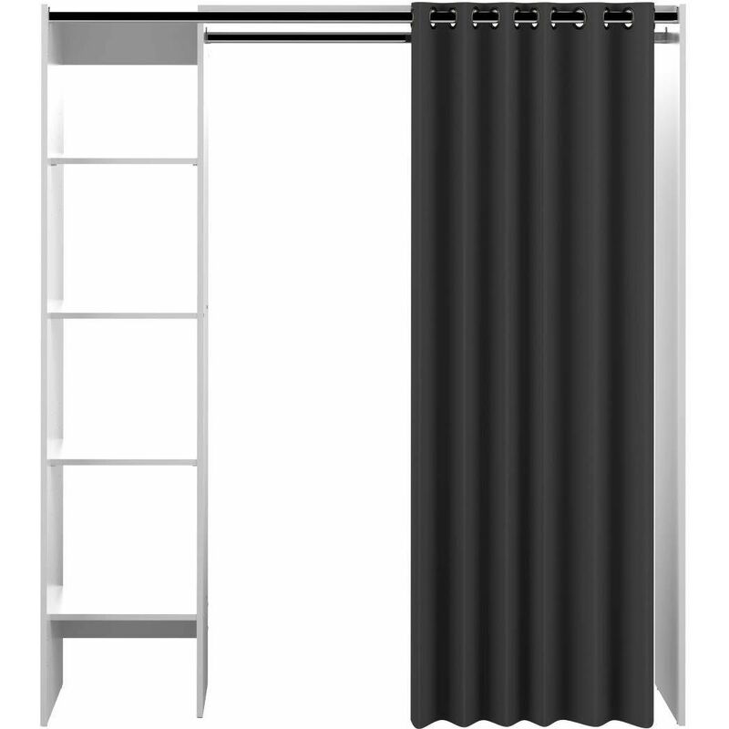 

Vestidor TOM blanco y gris, 160 x 50 x 182 - blanco y gris