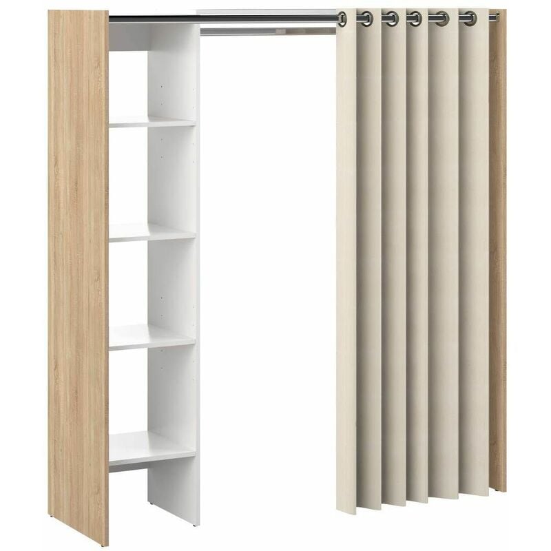 

Vestidor TOM roble natural y crudo, 160 x 50 x 182 - roble natural y crudo