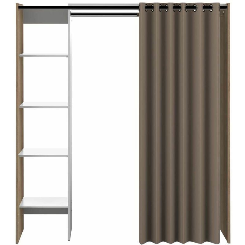 

Vestidor TOM roble natural y topo, 160 x 50 x 182 - roble natural y topo