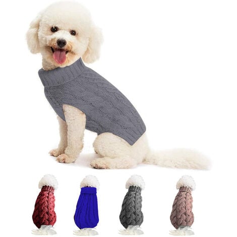 Vestito per Cane Maglione Invernale Caldo Dolcevita Taglia Piccola Cucciolo 2Xl