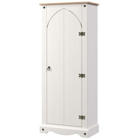 Vestry Cupboard Pine Living Room Home Furniture White Painted Storage Shelves