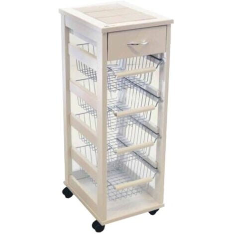 VESUVIO CARRELLO DA CUCINA IN COLORE BIANCO 29 X 36 XH 83  CM