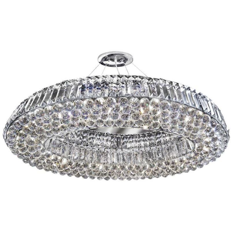 Searchlight Lighting - Searchlight Vesuvius - 10 Light Ceiling Pendant Chrome with Crystals, G9