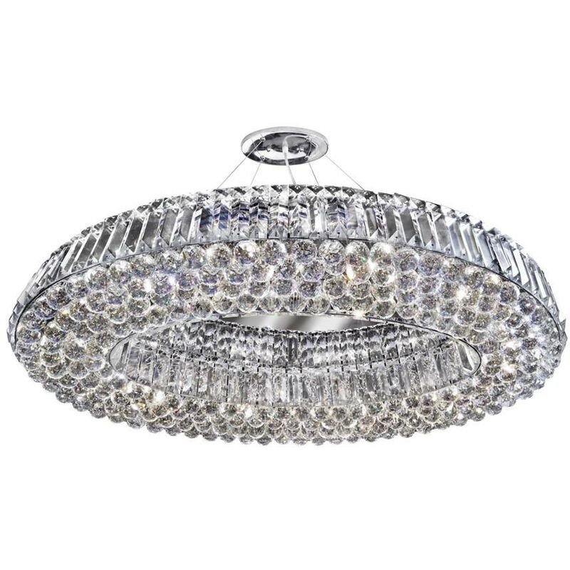 Vesuvius - 10 Light Ceiling Pendant Chrome with Crystals, G9 - Searchlight