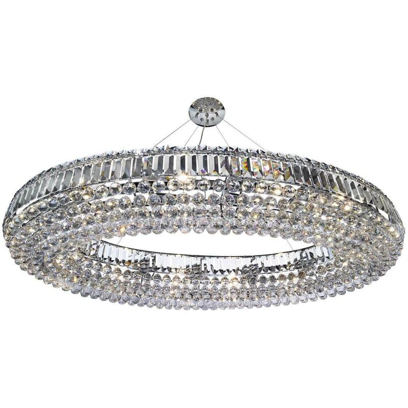 Searchlight Lighting - Searchlight Vesuvius - 24 Light Ceiling Chandelier Chrome with Crystals, E14