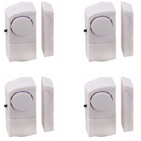 Vetech ALAM4 Senza Fili, Mini sensori Porte e finestre, Campanello 2-in-1, Sistema di Allarme e Sicurezza per Casa, Negozio, Ufficio, Garage (4 Pezzi), Bianco, 140 unità