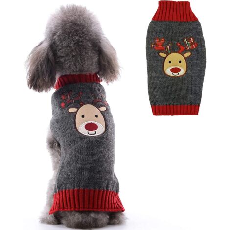Vêtements chauds pour chiots d'hiver de dessin animé de Noël (XXS)