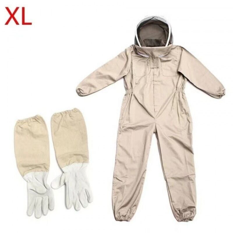Crea - Vêtements D'apiculture Avec Des Gants, Combinaison D'apiculteur En Coton Naturel Avec Voile D'escrime Unisexe(XL)