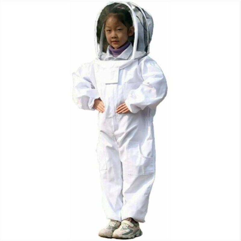 Treetalk - Vêtements D'apiculture, Blanc Vêtements d'apiculture protecteurs pour Enfants - Coton à Manches Longues, Protection De l'enfant Taille m