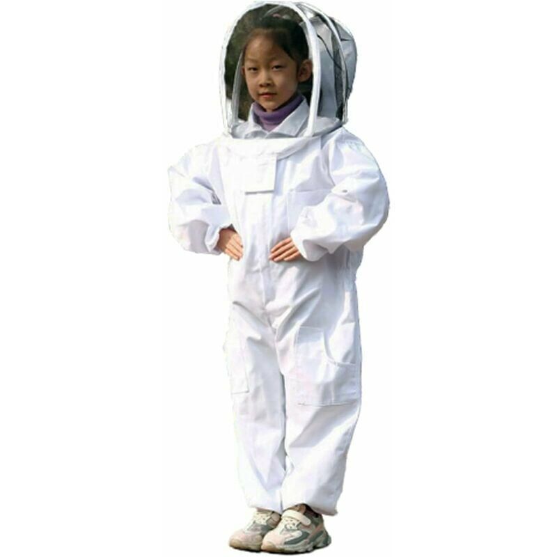 Debuns - Vêtements D'apiculture, Blanc Vêtements d'apiculture protecteurs pour Enfants - Coton à Manches Longues, Protection De l'enfant Taille m 1,2