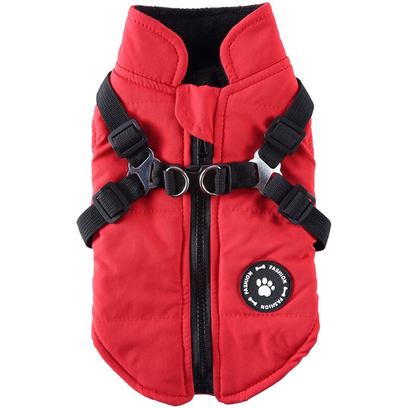Vêtements d'automne et d'hiver pour chiens Vêtements rembourrés en coton chaud imperméable pour animaux de compagnie(M)