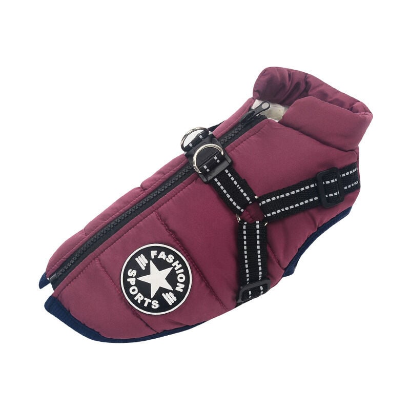 Vêtements d'automne et d'hiver pour chiens Vêtements rembourrés en coton chaud imperméable pour animaux de compagnie(M)